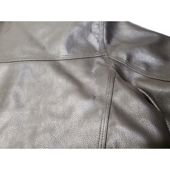 U. S. Polo Assn. Mens Faux Leather Jacket Quilted Lining Pockets Brown Size XL - Picture 11 of 15